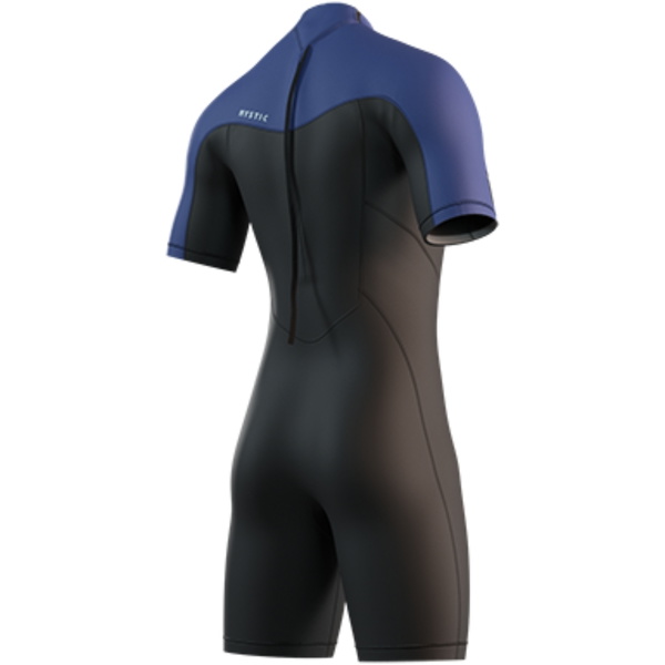 2026 Mystic Mens Brand 3/2mm Back Zip Flatlock Shorty Wetsuit 35000.250035 - Black / Blue